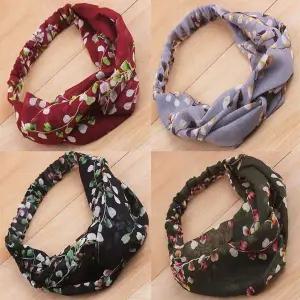 가을 반다나 꽃 여성 패션 헤어밴드 뿌아제