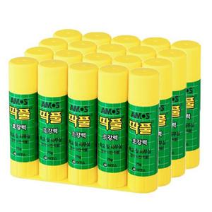 아모스 딱풀 25g 1갑 20개입 초강력 고체풀 접착제 미술 고형풀 문구 학용품 미술 준비물 사무용품
