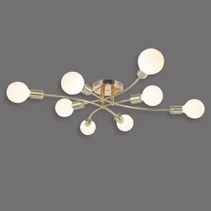 샤프 8등 무광골드 직부등 거실등 인테리어 조명