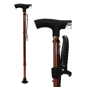 [캠프닉]초경량 노인 지팡이 CN-1000 + 보조손잡이 어르신 할머니 할아버지 안전 효도지팡이 LED지팡이