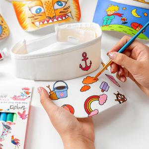 [문구티쳐] 민화샵 썬캡 모자 버킷햇 꾸미기 6종 유아모자 여름만들기 자외선차단