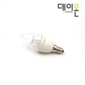 데이온 LED 촛대 / 캔들전구 투명 4W E14 / E17