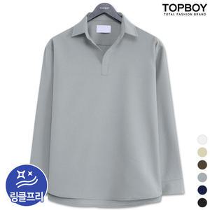 링클프리 오픈 카라 긴팔셔츠 (RW423)