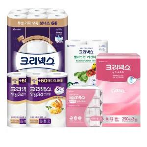 크리넥스 화장지 세트 두루마리 휴지 미용티슈 키친타올 물티슈 집들이