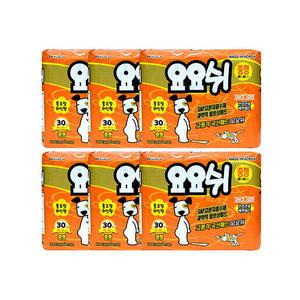 요요쉬 패드 중형 (30매X6개) SAP 과학적 엠보싱 반려견 배변패드