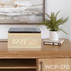 [XTRA]엑스트라 WCP-170 고속무선충전 겸용 블루투스스피커 탁상용LED시계 알람,날짜기능
