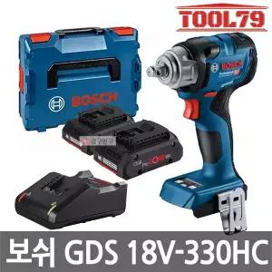 보쉬 GDS18V-330HC 충전임팩렌치 18V 4.0Ah 배터리 2개 12.7mm 마찰링 핀홀 타입 임팩트
