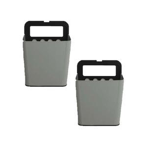 플라팜 걸이형 빨래바구니 분리수거함, 그레이, 2개