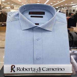 [로베르따디까메리노] 면혼방 블루 슬림핏 셔츠 RL3-351-2