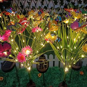 태양광 LED 나비 야생화 조화꽃 태양꽃 조화 꽃조명 정원장식 꽃 정원등