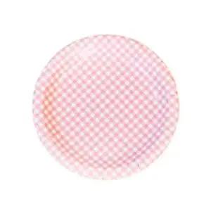 아트박스 와인앤쿡 일회용 핑크체크 종이접시 18cm 10개입