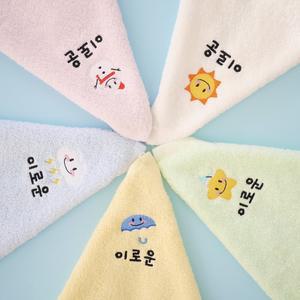 KC안전인증 어린이집 유치원 고리수건 수건 O 날씨이모티콘 5매세트
