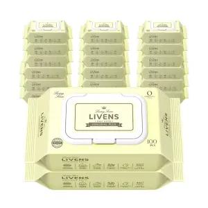 [리벤스] 오리지널 플러스 도톰한 저자극 아기물티슈 엠보싱 캡형 100매 20팩