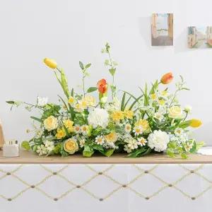 수선화 튤립 센터피스 조화 봄 대형 80cm 인테리어 꽃 테이블 장식 소품 웨딩 촬영 행사 브라이덜샤워