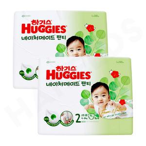 2024 하기스 네이처메이드 팬티형 2단계 공용 소형 76매X2팩 소형 아기 기저귀