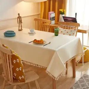 방수 식탁보 테이블보 식탁커버 책상보 태슬 90x140cm 테이블보 책상보 방수커버 방수식탁보