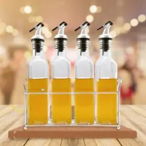 뚜껑있는 카페시럽통 간장 유리병 기름병 식용유 시럽 통 세트