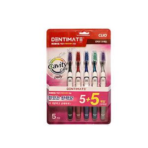 크리오) 덴티메이트 데일리 칫솔 캐비티케어 탄력모 칫솔 5+5입(10입) x1개(총10개)