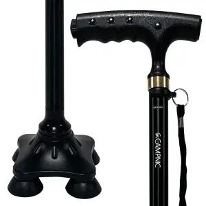 [캠프닉]노인지팡이 SN4200 네발 사발 효도지팡이 할머니 할아버지 가벼운 지팡이 길이조절 후레쉬기능