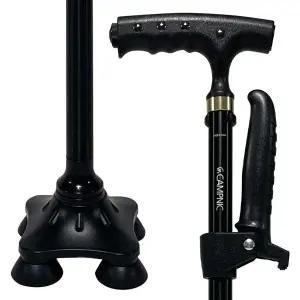 [캠프닉]노인지팡이 SN4200+보조손잡이 네발 사발 효도지팡이 할머니 할아버지 가벼운 지팡이 후레쉬