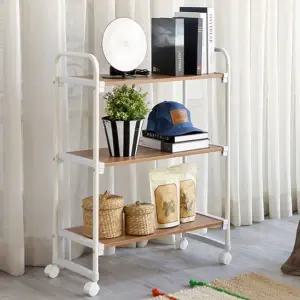 원목 이동식 철제 팬트리 장 정리 진열 선반 트롤리