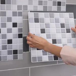 타일테리어 접착식 셀프 붙이는 타일 벽지 시트지