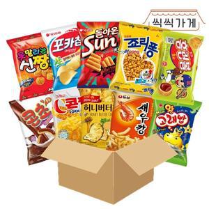 [씩씩가게] 맛있는 인기 봉지과자 10종(홈런볼 허버칩 콘칩 죠리퐁 썬 포카칩 신짱 콘초 새우깡 고래밥)
