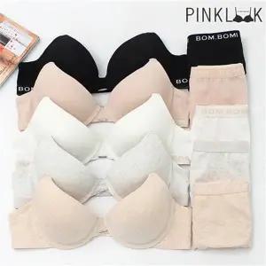 [핑크룩]실키베이직코튼 여성속옷 학생속옷 데일리 브라팬티 10종세트_P081324448