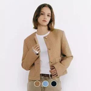 [지오다노] 375504 여 숏기장 트위드 자켓