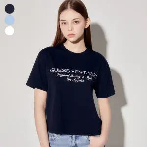 [롯데백화점]게스 남여공용 세미오버 에어로쿨 레터링 반팔티셔츠 MP2K9491