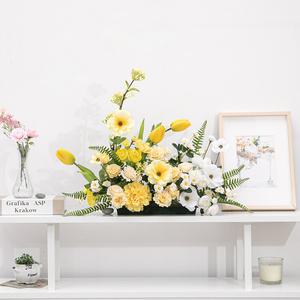 인테리어 조화 꽃 장식 소품 튤립 설유화 센터피스 수반