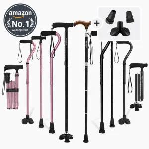 GPTcamp 2단 3단 4단 접이식 어르신 노인 할머니 지팡이 네발 사발 환자용 효도 휴대용 외발 4발 초경량 카본