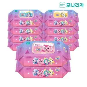 [모나리자] 캐치티니핑 유아용 물티슈 캡형 70매 10팩