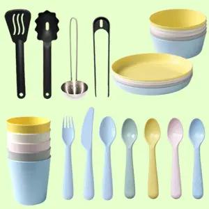 어린이 요리 주방 이케아 유아 식기도구 장난감 부엌 소꿉 역할 놀이 스푼 그릇 접시 세트