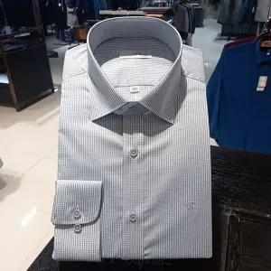 [대구백화점] [듀퐁셔츠]미니 잔첵크  슬림핏 그레이 셔츠(SE5SM21LS367SGY)