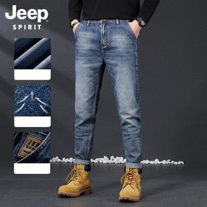 JEEP SPIRIT 남자 청바지 스판 일자 테이퍼드 밴딩 와이드 빅사이즈