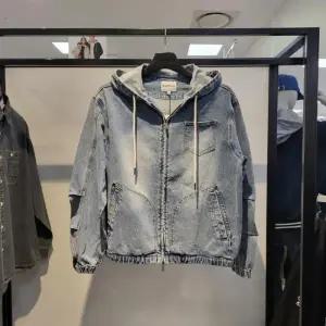 HC21 데님 후드 브러쉬 JP 캐주얼 스트릿 스타일 봄 가을 후드 청자켓 MP1JU035