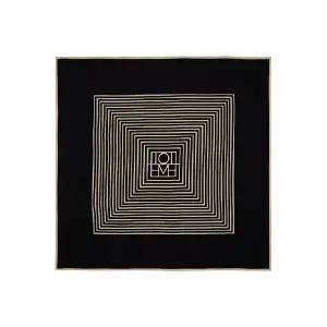 토템 블랙 베이지 센터 모노그램 실크 스카프 211 853 801 TP856378743