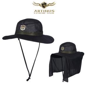 아티누스 햇빛가리개 낚시 메쉬 여름모자 블랙 AC-458