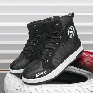 바이크 오토바이잡화 남성용 가죽 오토바이 신발 미끄럼 방지 내마모성 모토 보호 부츠 모토크로스 레이싱