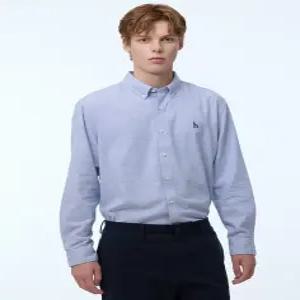 헤지스 남성 24FW [반값세일][스테디셀러] 블루 체크 면 긴팔캐주얼셔츠 WHSH4D402B2