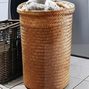 생활잇 라탄 화분커버 바구니 26X26CM 브라운 원형라탄바구니