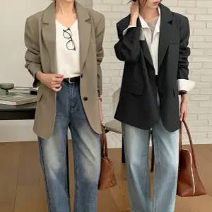 [제작] 더 깔끔 테일러드 루즈핏 싱글 자켓 83925 빅사이즈 여성의류