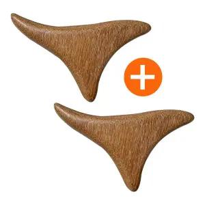 1+1 장미목 삼각 괄사 지압봉 림프 셀프 목 어깨 승모근 나무 마사지 도구