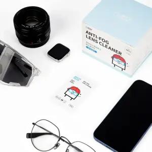 화이트덕 안티포그 렌즈클리너 100매 일회용 안경닦이 휴대폰 티슈 김서림방지 향균 클리닝 티슈 스마트폰 액정 렌즈 소독 알콜
