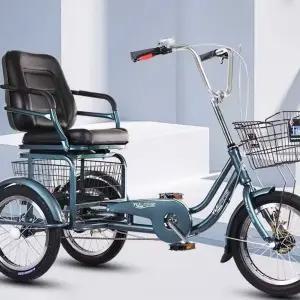 성인용세발자전거 삼발이 어르신 등받이 세발 레드