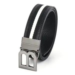 [발리] B 로고 35 양면 벨트 블랙화이트 MBB04G SI061 I945R