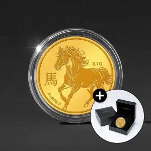 골드팡 24k 행운의 붉은말 순금코인 0.1g + 프리미엄 가죽패키지