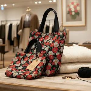 겨울 양면 기모터치 에코백 (스몰/라지) 리버서블 동백꽃 손가방