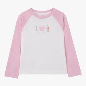 [로엠걸즈] 도트 라글란 배색 티셔츠 RGLA2614C